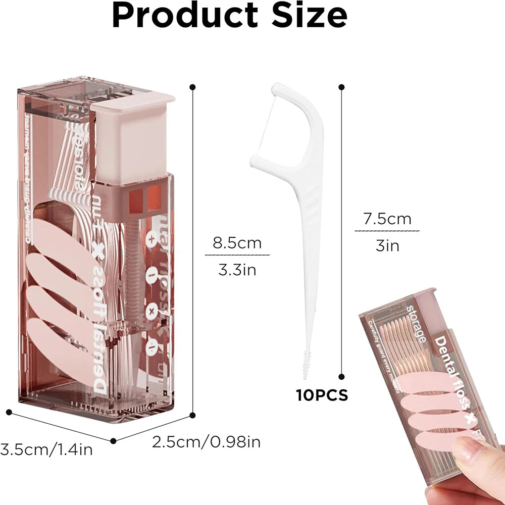 Automatic Dental Floss Storage Box Pop-Up Dental Floss Dispenser With 10Pcs Floss Dental Oral Hygiene Care Portable