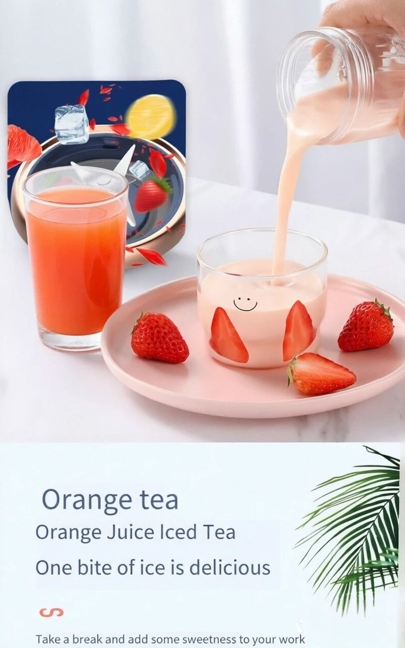 2-Cup Electric Juice Blender Mini Wireless Portable Home USB Rechargeable 6-Blade Gift Juice Cup Multifunctional Juicer
