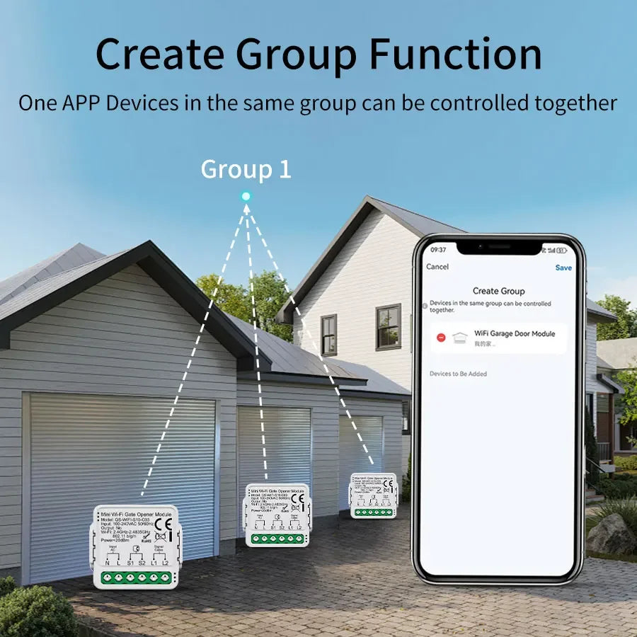 100-240V Tuya Zigbee WiFi Gate Opener Module Smart Garage Door Controller Switch Smart Life App Remote Control Alexa Google Home