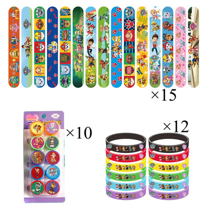Paw Patrol Party Favors Slap Bracelet Stamps Keychains Gift Bag Stickers Birthday Party Decoration Christmas Stocking Fillers