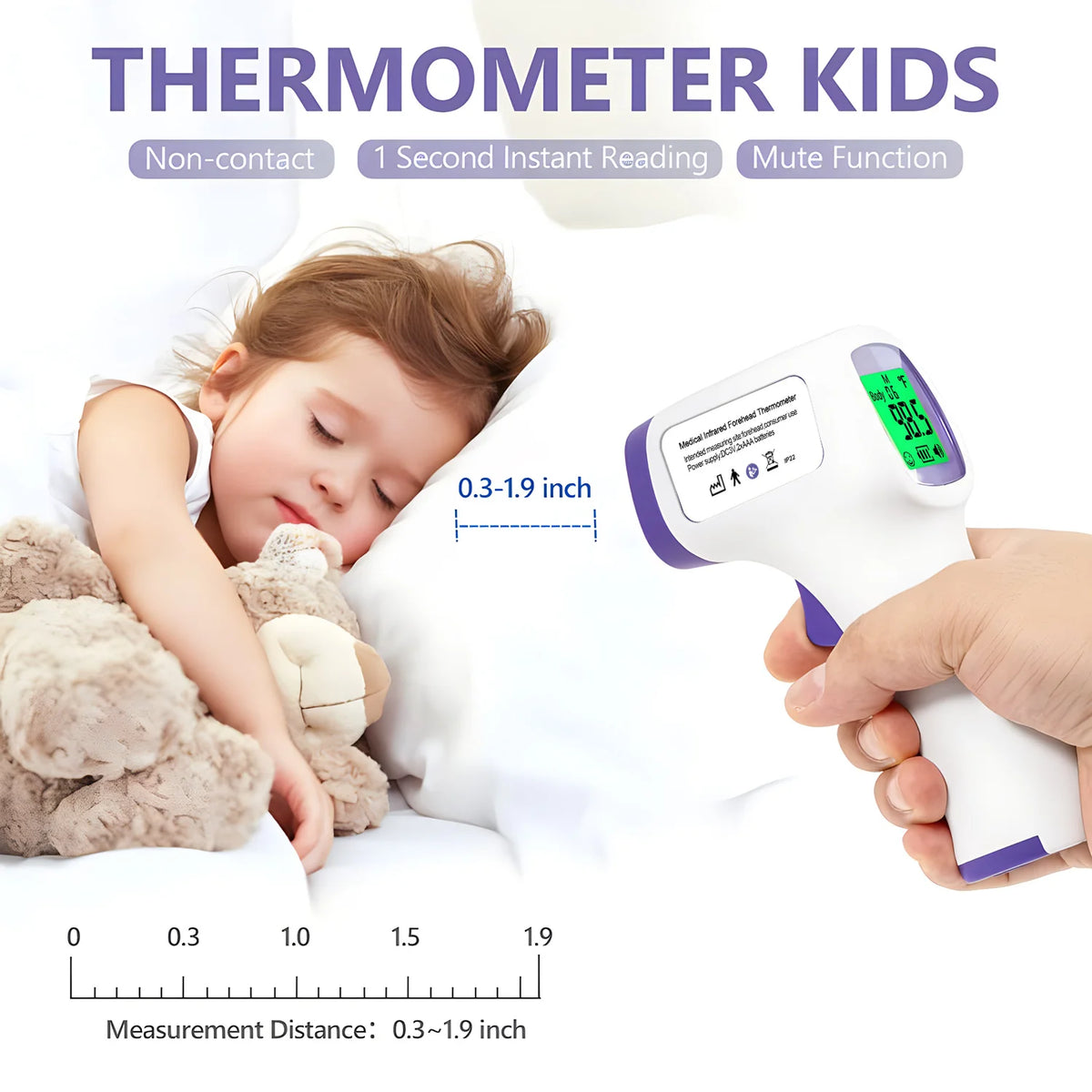 Portable Non-contact Infrared Thermometer for Forehead Infant Adult Medical Digital Display Body Health Measurement Device