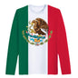 Fashion Mexican Flag T-Shirts Mexico 3D Print Men Woman Long Sleeve T Shirt Streetwear Oversized Harajuku Kids Tees Top Clothing