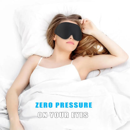 3D Sleep Eye Mask for Sleeping - Insomnia Relief, Light Blocking -  Eye Cover - Adjustable Strap ,With Noise Cancelling Earplugs