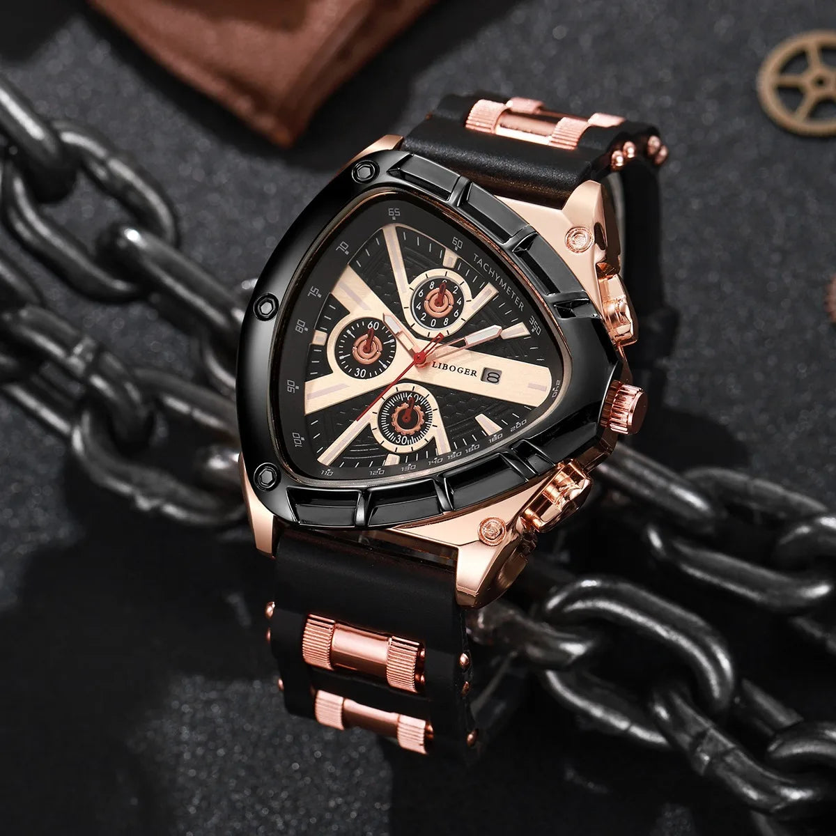 2PCS Luxury Men Calendar Quartz Watch Casual Silicone Band Mens Sports Wristwatch Set Reloj Hombre（Without Box）