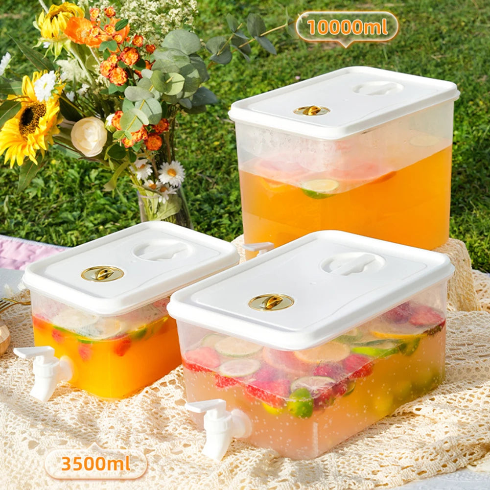 3.5/5/10L High Temperature Resistance Fridge Drink Dispenser with Spigot with Lid Refrigerator Water Bottle  Cold Kettle
