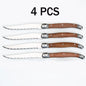 4/6/8P Serrated Steak Knives Set Dinner Knife Cutlery Imitation Steel Table Knife Sharp Handle Cutlery Knife Kitchen Tableware