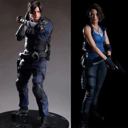 Action Figure 32cm Leon Kennedy Jill Valentine Zombie Hunter Anime Desk Decoration Gk Statue Toys Gift