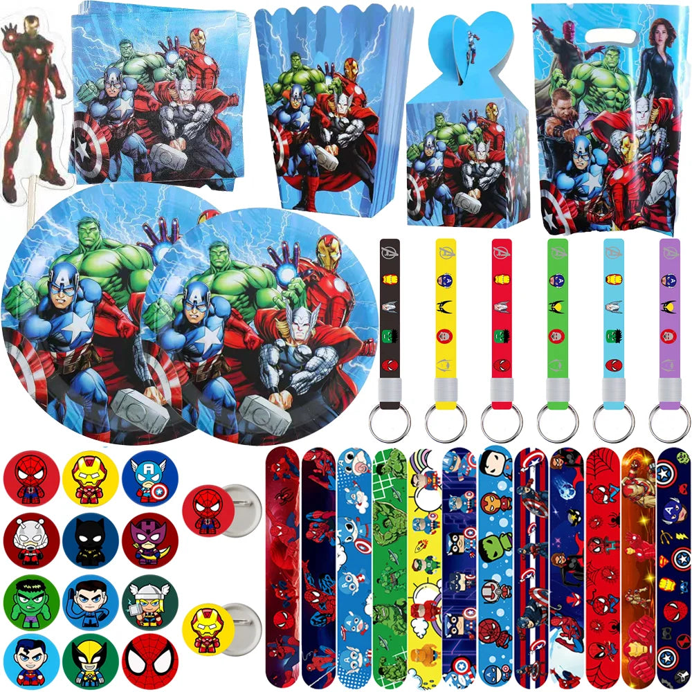 The Avengers Theme Birthday Party Supplies Tablecloths Tableware Sets Plates Cups Napkins Avengers Gifts Party Favors Balloons