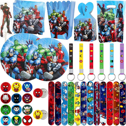 The Avengers Theme Birthday Party Supplies Tablecloths Tableware Sets Plates Cups Napkins Avengers Gifts Party Favors Balloons