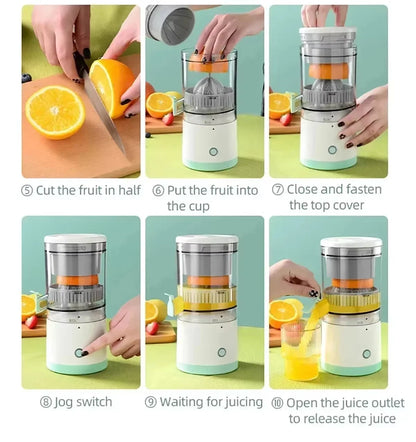 HOMEFISH Electric Juicer Juice Cup Citrus Orange Squeezer USB Charging Kitchen Fruit Juicer Blender Separator Press Machine