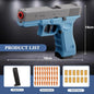 Shell Throwing G17 Automatic Shooting Soft Bullet Toy Gun with Blowback Outdoor Sports Shooting Game Christmas Gift for Children
