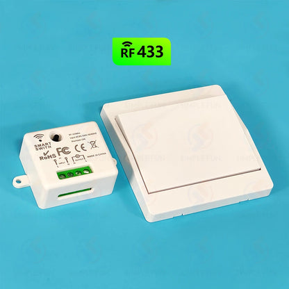 Mini 433MHz Smart Light Switch,50m Self Powered Wireless Wall Switch No Need Battery,110V 220V Mini RF Module,for Home Appliance