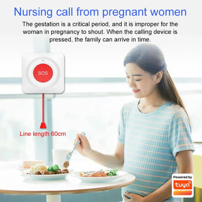 Smart Tuya WiFi/Zigbee Emergency SOS Button Wireless Call Button for Elderly and Patients Safety Alert System for Quick Help