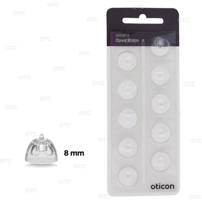 Oticon Minifit Open Domes for Hearing Aids - Replacement Tips in 6mm 8mm 10mm Sizes Compatible with Oticon Models