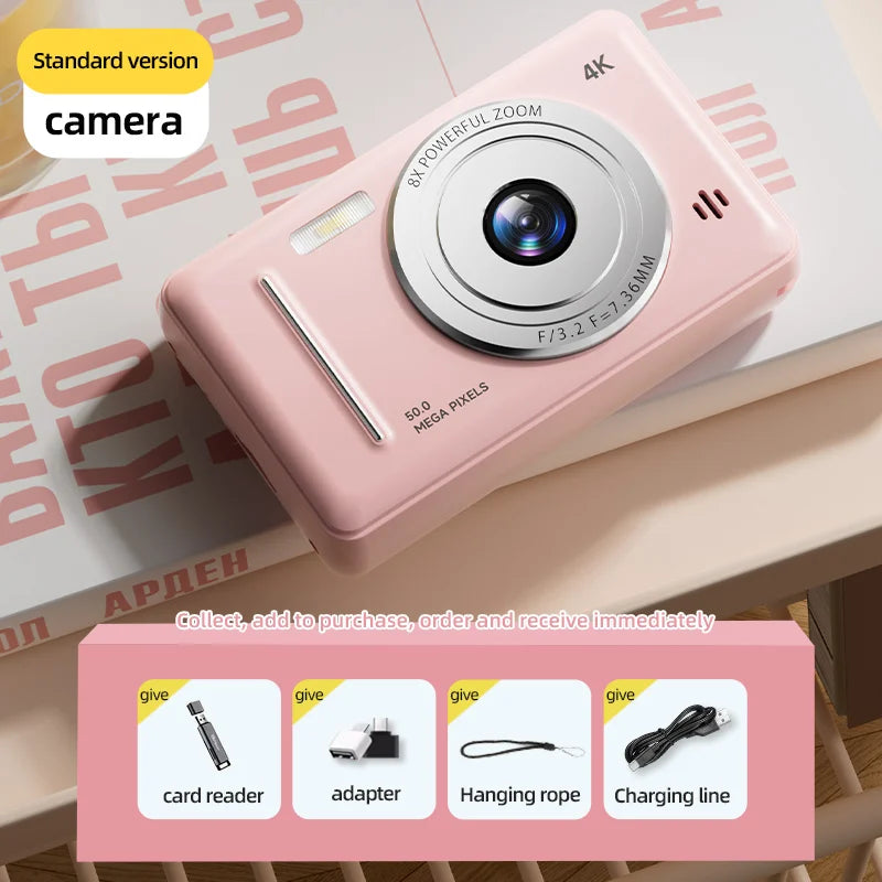 Xiaomi Retro 4K CCD Camera 50MP Auto Focus Dual Flash 8x Zoom Portable Student Vlog Camera for Beginners Travel Gift Photography