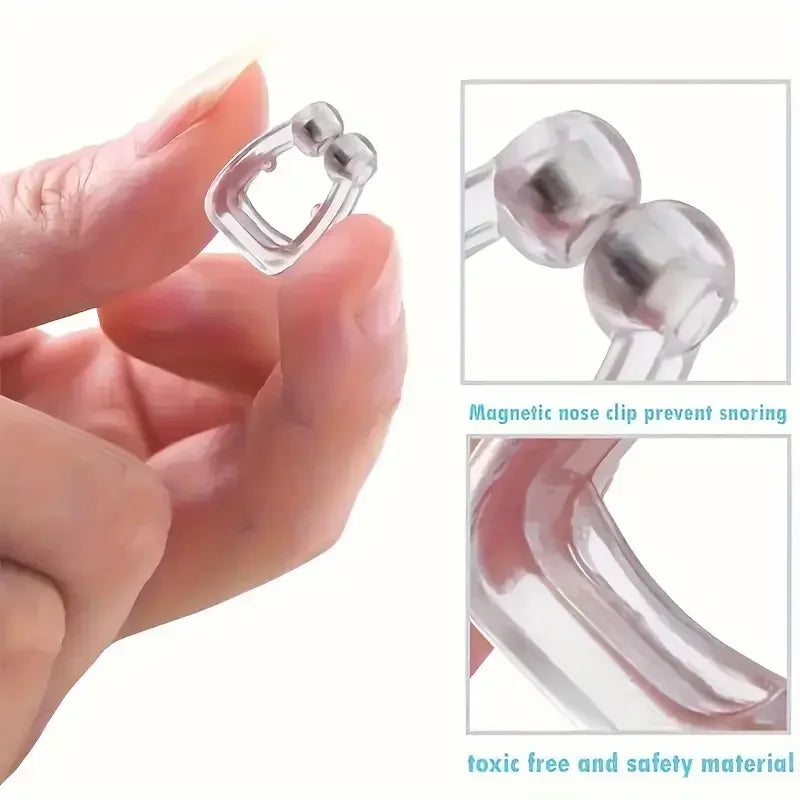 Magnetic Anti Snoring Nose Clip Silicone Snore Stopper Sleep Aid Apnea Corrector Guard with Case for Men Women Vent Blocker Clip