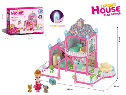 Girls Villa Castle Model Building Block Sets  DIY Bricks Toys  Doll house Villa Children Pretend Play Toys for Girls Gift
