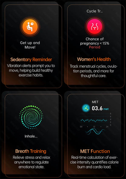 2026New Smart Watch For Men Micro-examination Health Blood pressure Uric Acid ECG+PPG Fitness Tracker Clock Smartwatch Women Men