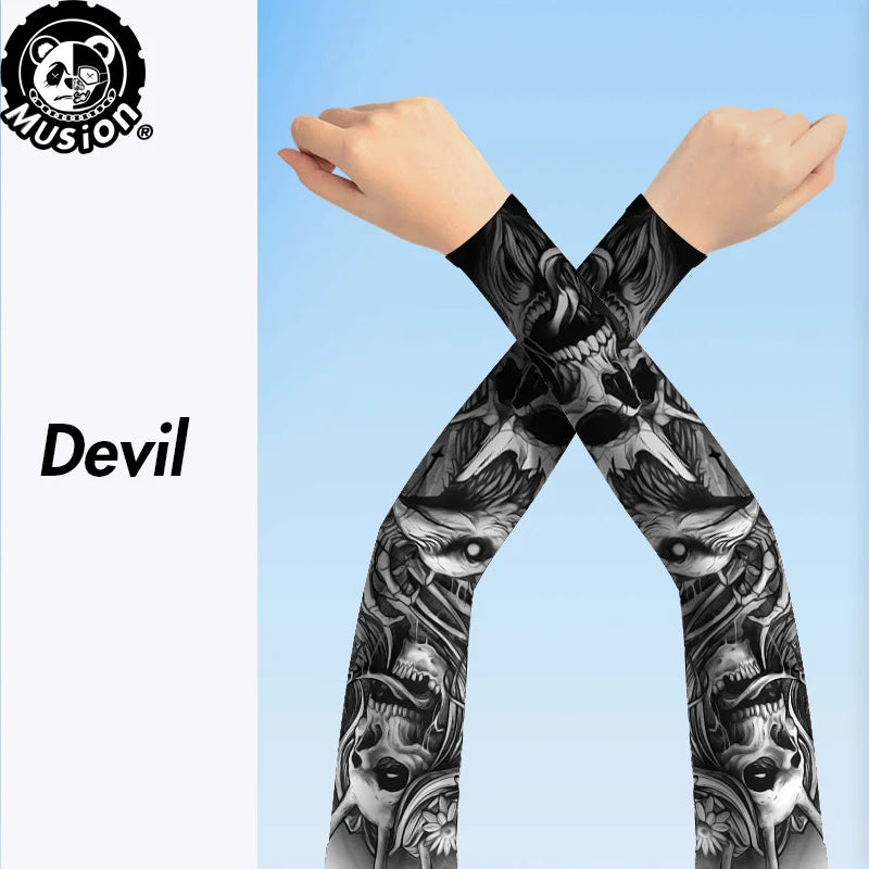 Musion New Seamless Tattoo Sleeves Anti UV Dust Hand Sock Arm Sleeves Fishing Motorcycle Bicycle Unisex Tattoo Sleeve Set A Pair