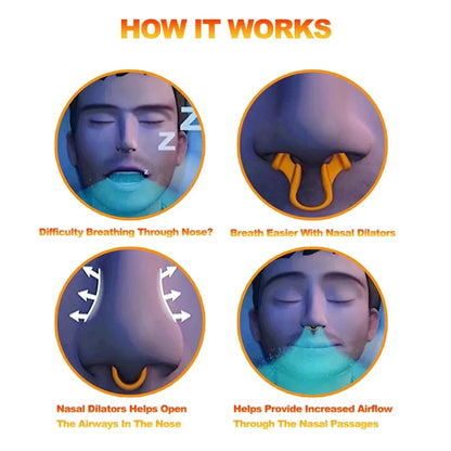 Silicone Nose Clip Anti-Snoring Nasal Dilator for Sleeping Breath Easier Snore Right Nasal Clip Improve Respiratory Comfort