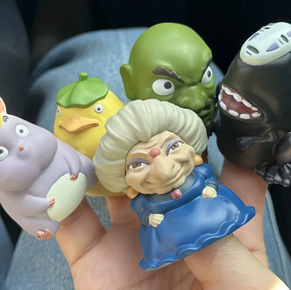 Spot Anime Action Figure Cat Coal Ball Elf Faceless Male Finger Decoration Blind Box Finger Set Toy Birthday Gift For Anime Fans