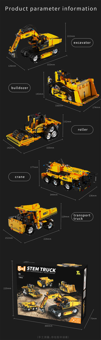 Multi-Axis mechanical Arm Programmable Building Blocks 5 in 1 robot Remote Control toys Interactive STEM Learning children gift