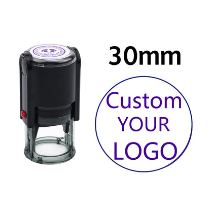 Custom Logo Round Stamp Personalized Image Self Inking Stamper Customized Business Logo Text Stamps-4 Sizes-5 Ink Color Options