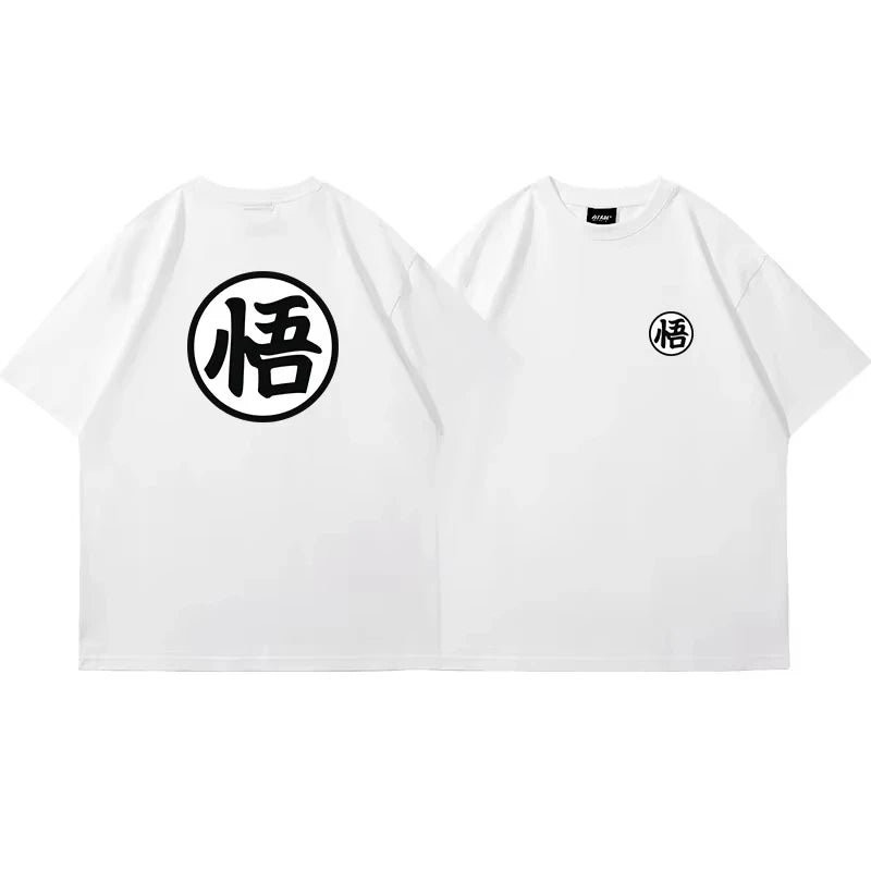 2026 Summer Dragon Ball Goku Wu Character Orange Short-sleeved T-shirt Men's Pure Cotton College Wind COS Parent-child Clothing
