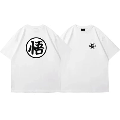 2026 Summer Dragon Ball Goku Wu Character Orange Short-sleeved T-shirt Men's Pure Cotton College Wind COS Parent-child Clothing