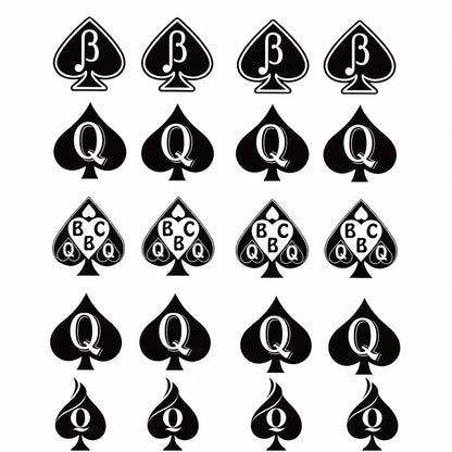 Black Spade Playing Card Disposable Tattoo Sticker Temporary Tattoo Waterproof Body Art