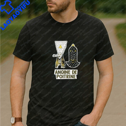 Angine De Poitrine Mens T-shirts and Tank Tops - Summer Short-sleeved Men's and Women's Comfortable T-shirts