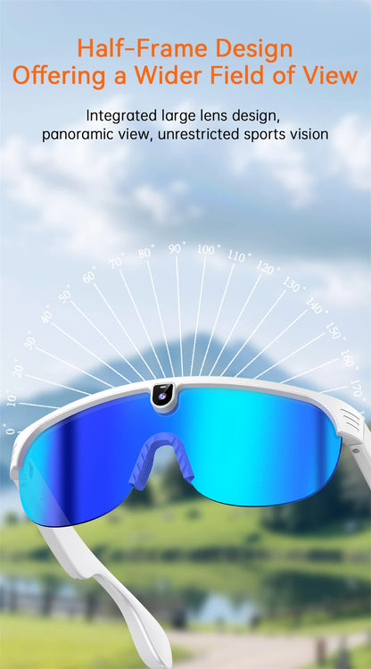4K Polarized AI Smart Cycling Glasses Men 800W Camera Video Recording Translation Sunglasses Bluetooth Call Music Sports Glasses