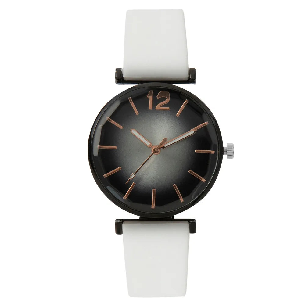 Fashion Ladies Sports Simple Black Dial Quartz Watch Casual 2023 Hot Sale Green Silicone Strap Women Clock Dress Wristwatches