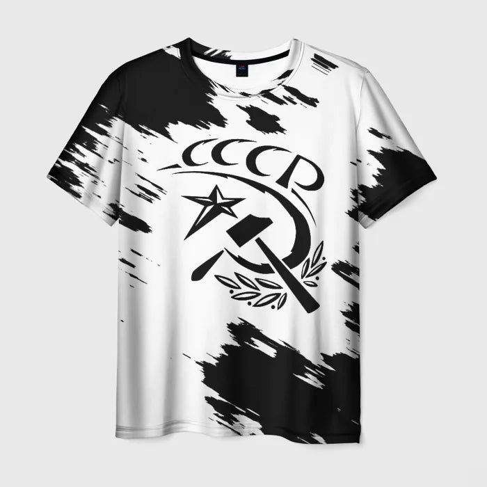 Retro Soviet CCCP 3D Print Sport Moisture-wicking Breathable Men T-shirt Harajuku Street Casual Trend Daily Comfort Short-sleeve