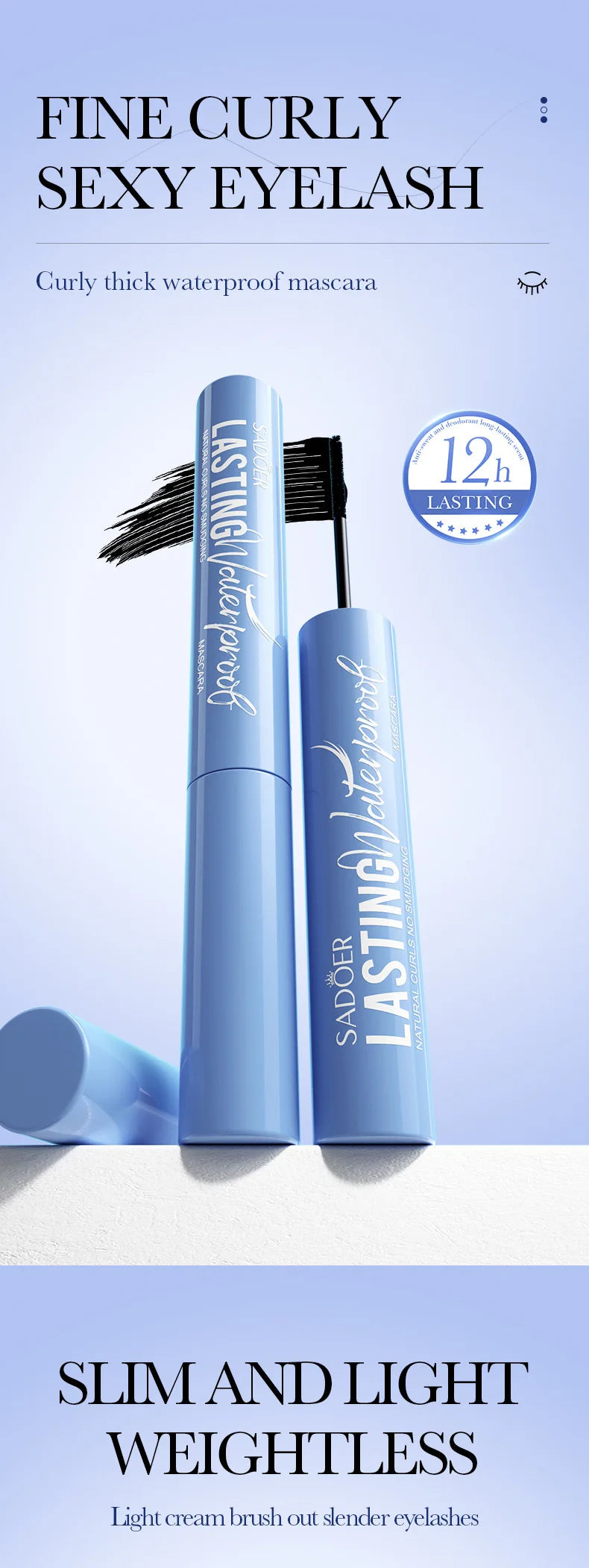 5D Waterproof Mascara Lengthening Eyelashes Women's Make-up Waterproof Mascara Black Silk Fibre Mascara Korean Cosmetics New