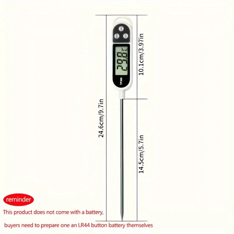 1pc Stainless steel probe cooking food, barbecue stove, water, milk, oil, liquid meat, digital kitchen thermometer
