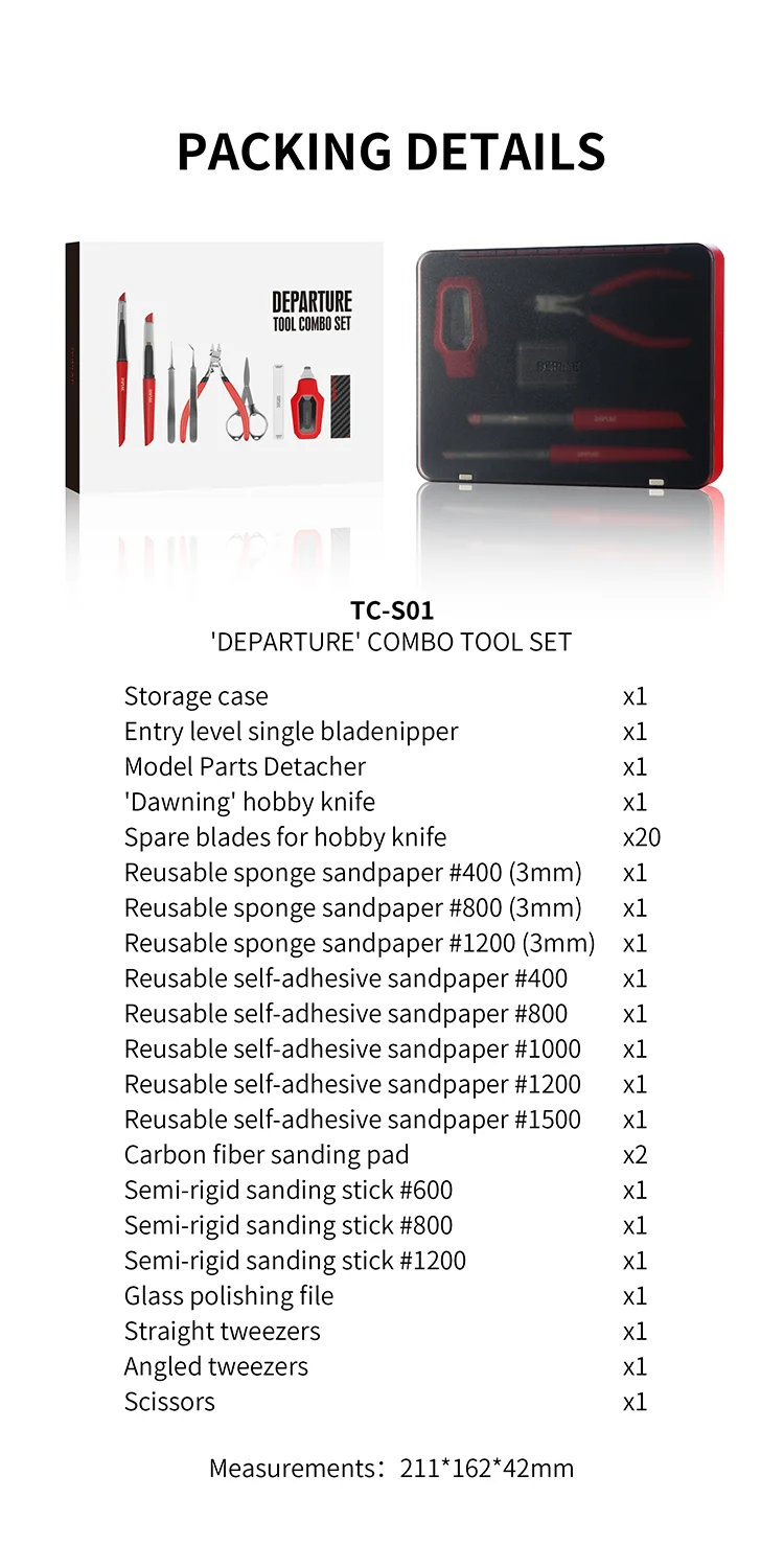 DSPIAE TC-S01 Zestaw wielofunkcyjnych narzędzi modelarskich Departuretool Combo