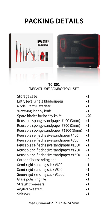 DSPIAE TC-S01 Zestaw wielofunkcyjnych narzędzi modelarskich Departuretool Combo