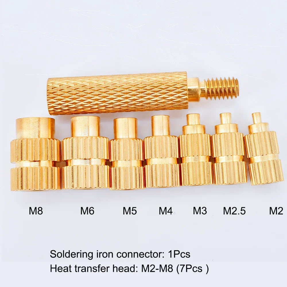 Heat Set Inserts Tool M2 M3 M4 M5 Brass Threaded Insert Nut Digital Soldering Iron for 3D Printing Plastic PCB Welding Press Nut