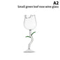 Rose-Shaped Red Wine Glasses Rose Shape Wine Glass With Colored Rose Leaves 150/400ml Rose Shaped Red Wine Goblet Cocktail Cup
