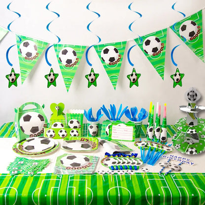 Football Birthday Decoration Party Supplies Tableware Balloons Set Candy Gift Boxes Football Birthday Gifts Kids Birthday Favors