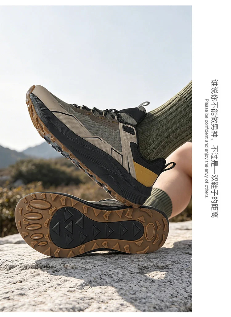 Men's Summer Breathable Non-slip Athletic Shoes, Cushioning Casual Footwear for Running, Travel, Outdoor Hiking and Mountaineeri