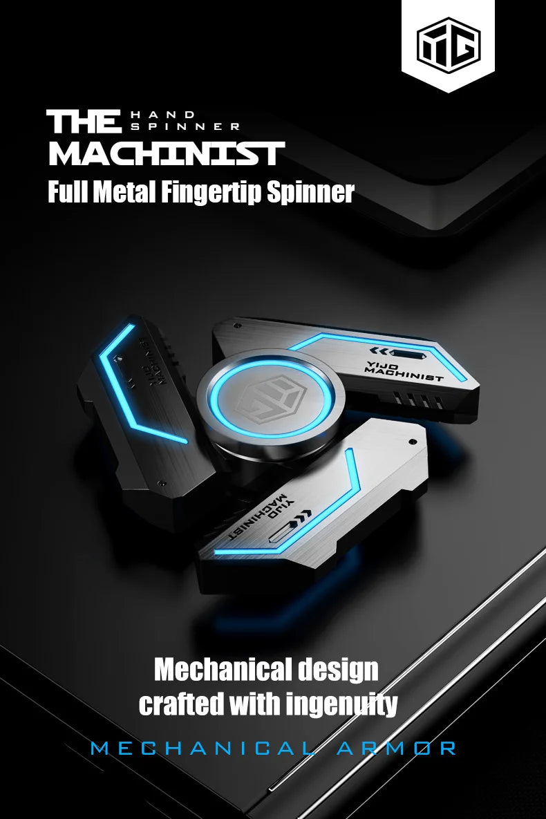 Fidget Spinner Alloy Luminous Light EDC Hand Gyroscope Stress Toys R188 Silent Bearing for Adults Male Christmas Gift