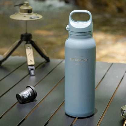 JUSTINLAU 600ML Insulated Bottle with Pop-up Lid Stainless Steel Keep Hot＆Cold Thermal Mug Outdoor Sports/Travel Water Cups