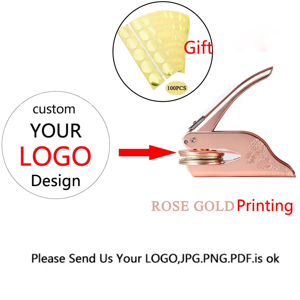 Customized Book Embossed Stamp Personalized Custom LOGO Embosser Seal Wedding Invitation Library Customize Embossing Paper Stamp