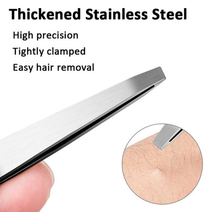 4PCS Eyebrow Tweezer Colorful Hair Beauty Fine Hairs Puller Stainless Steel Slanted Eye Brow Clips Removal Makeup Tools