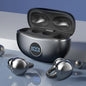 Clip on Earbuds Open Ear Wireless Bluetooth 5.4 LED Display Headphones with Mic,Noise Cancelling,Comfortable Sports Ear Buds