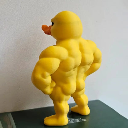 Muscle Duck Statue -3D Desktop Decor Cute Bookshelf Whimsical Figurine Multifunctional Indoor/Outdoor Decoration, Home Accessory