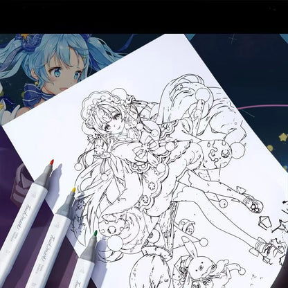 Hatsune Miku Characters Colorful Cartoon Art Book for Drawing and Improving Your Skills
