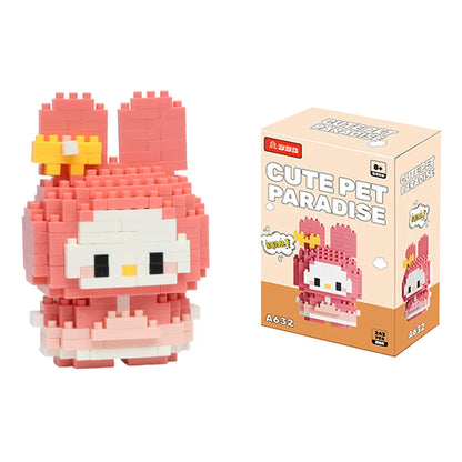 99 style SANRIO Hello Kitty Building Blocks Cartoon Figures Kuromi Bricks My Melody Children's Assembly Toys Cinnamoroll Gift
